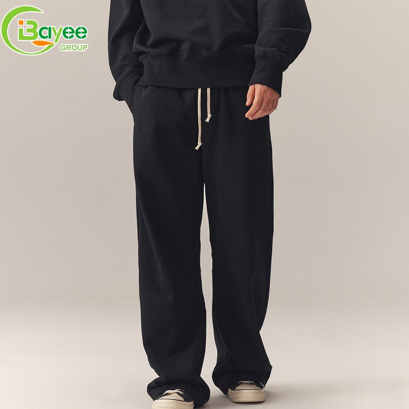 Wholesale 400gsm Heavyweight 100% Cotton Jogging Homme Coton Casual French Terry Wide Leg Sweatpants Straight Baggy Sweatpants