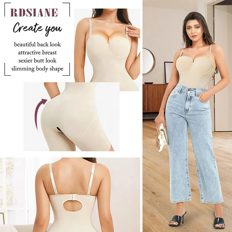 Shapewear Bodysuit for Women Tummy Control - Butt Lifting Fajas Full Body Shaper Seamless Thigh Slimmer Shorts