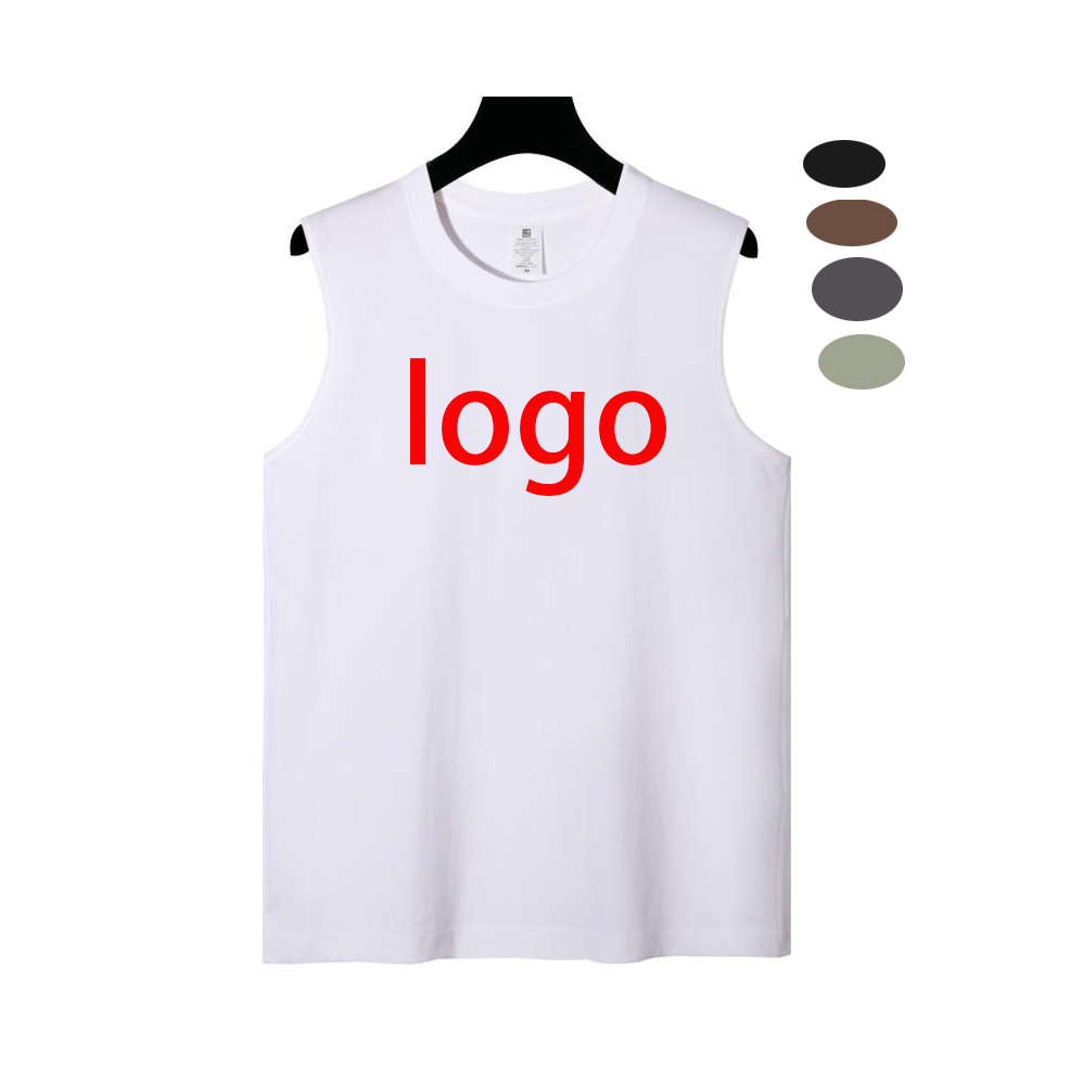 Men tank Top With logo High Quality 100% Cotton 220gram Custom Logo Gym Private Label Sportswear Outwork Sleeveless T-shirt