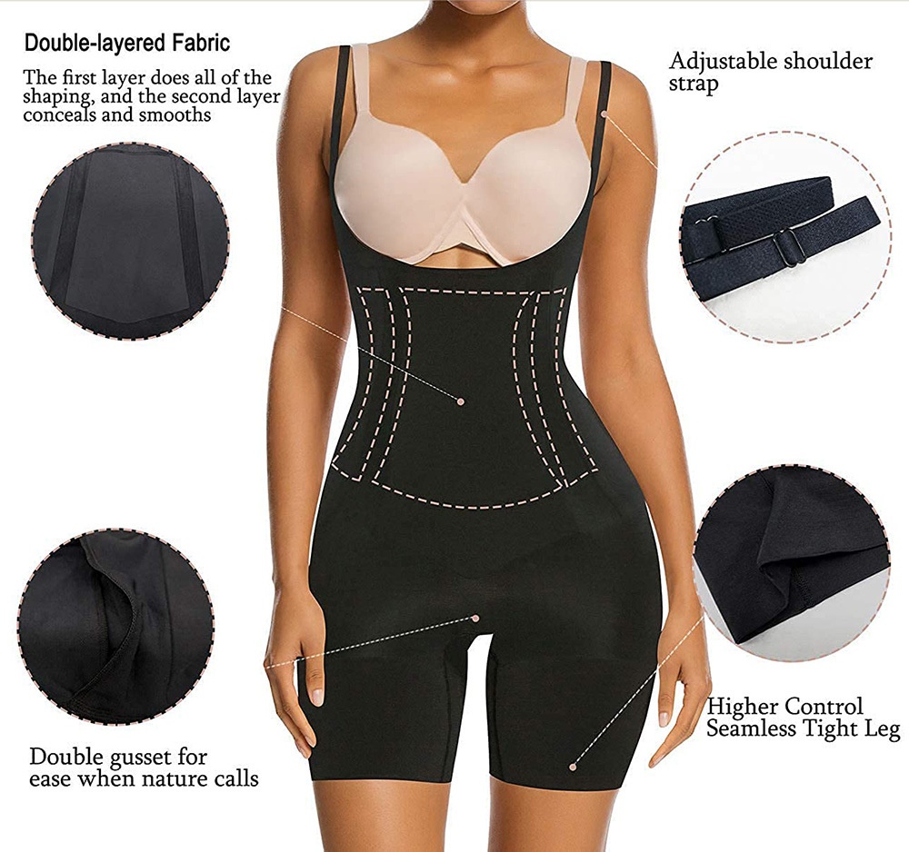 High Waist Body Shaping Jumpsuit Tight Seamless Corset Bodysuit with Shoulder Straps for Butt Lifting Logo Accepted