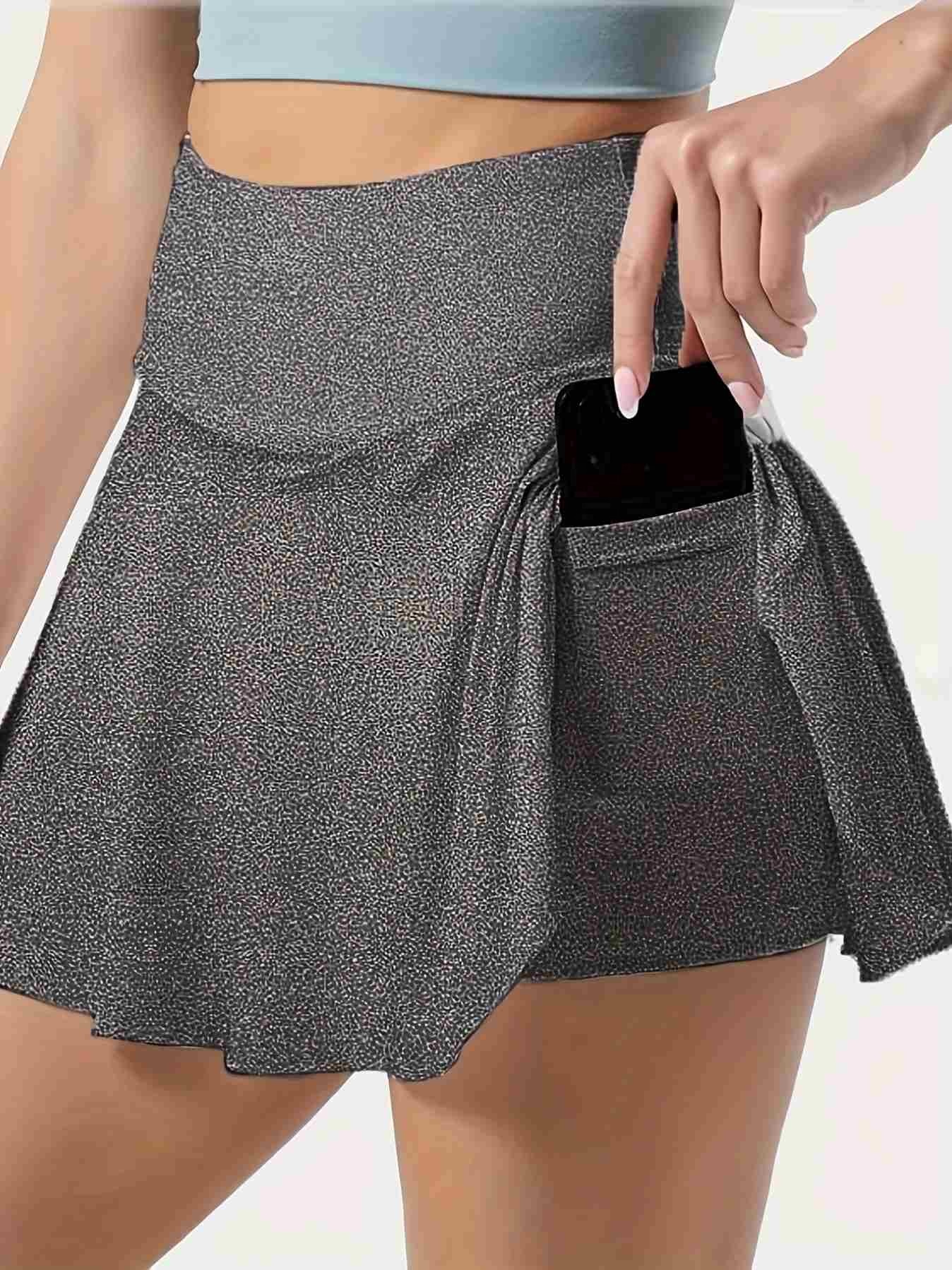 Women's Fitness Sports Storable Quick Dry High - Waisted Tennis Skirts