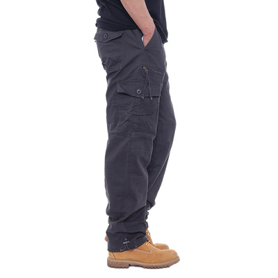 Men's Casual Cargo Pants 100% Cotton Eco-Friendly Anti-Pilling Breathable Anti-static Mid Waist Flat Front Drawstring Closure