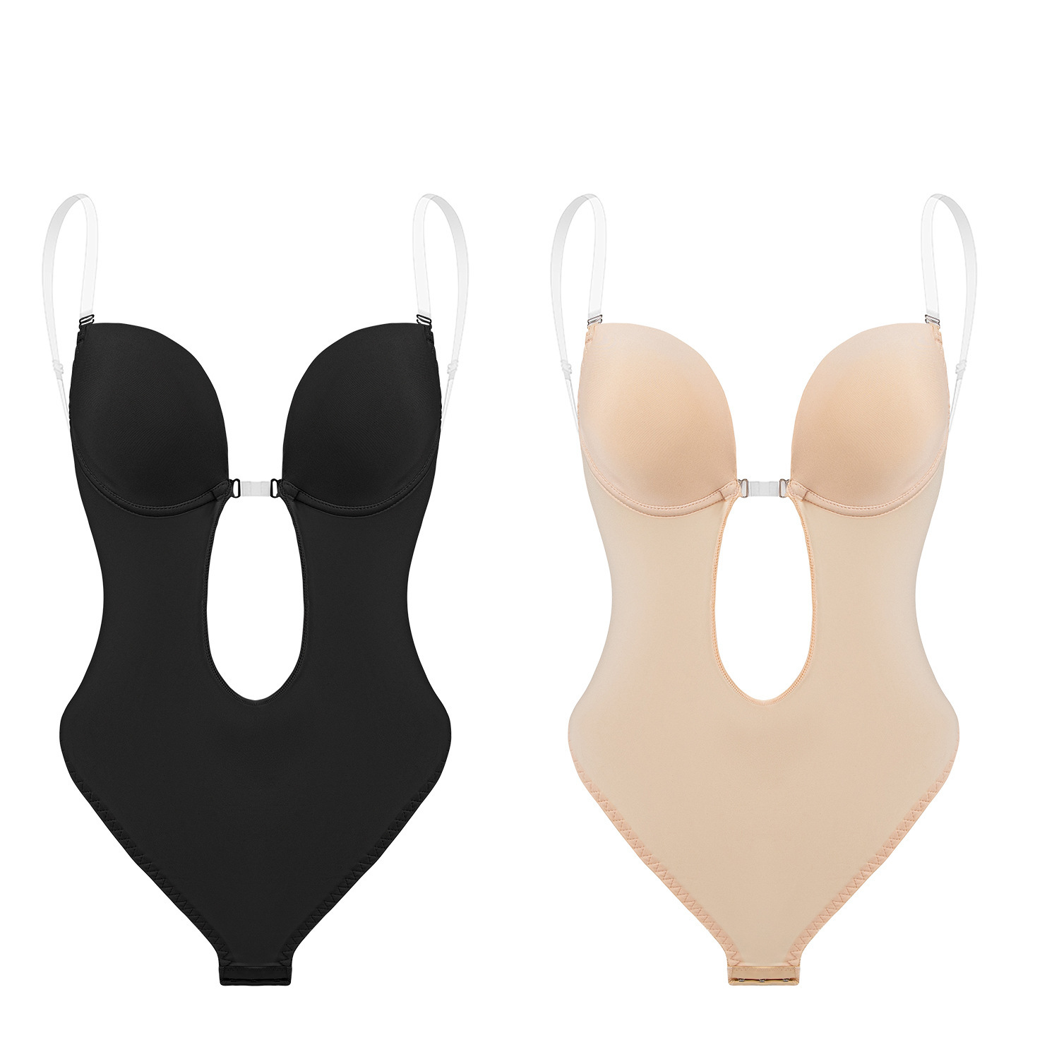 Women's Full Body Shaper Spandex Backless Bodysuit Thong Invisible Shapers for Tummy Control Sheath Slimming Underwear Adults