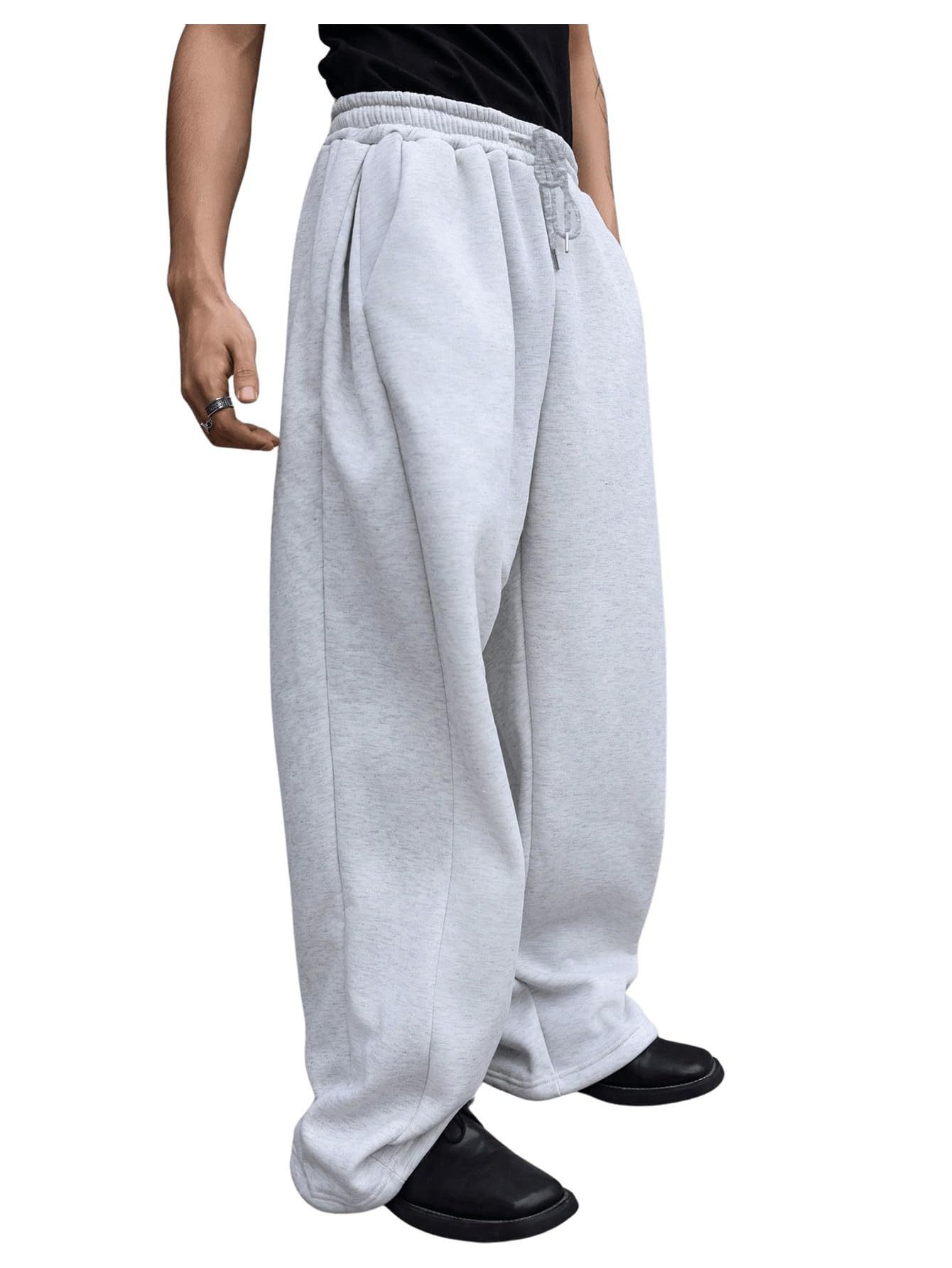 Low-price Custom-made Men's Casual Straight-leg Sweatpants Solid Color Sporty Comfortable Midweight Long Pants Mid Waist