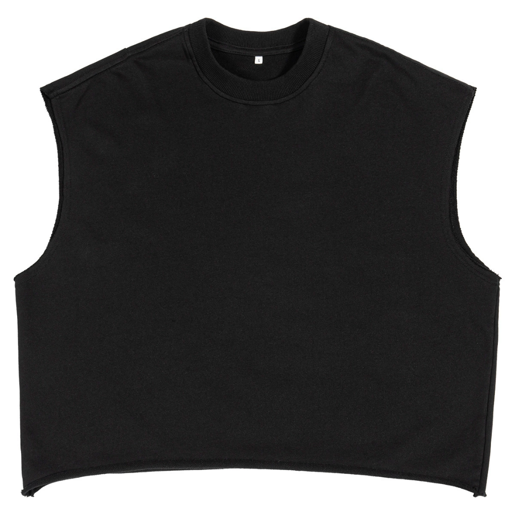 Manufacturer Men Boxy Cropped Quick Dry Ribbed Cotton Custom Print Logo Sleeveless Sleeve T-shirts Sport Gym Vest Tank Top Men