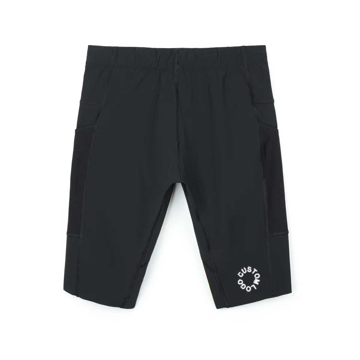 Custom Logo Quick Dry Marathon for Running Biker Shorts with Custom Waistband Four-Way Stretch Men Half Tight With Mesh Pocket