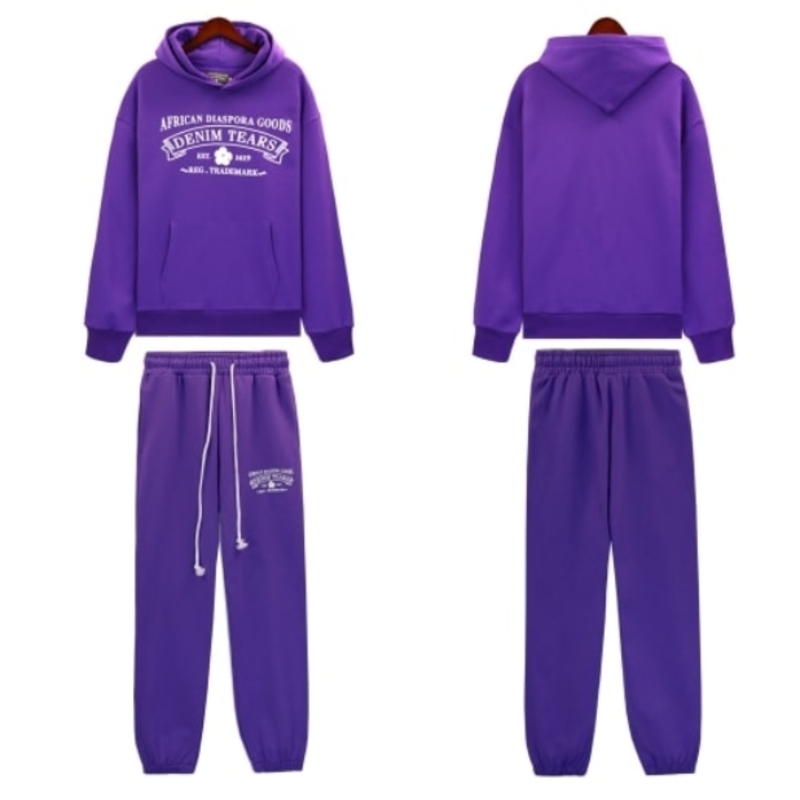 Sp5der Puff Print Style Sweatpants Paired with Denim Tears Items