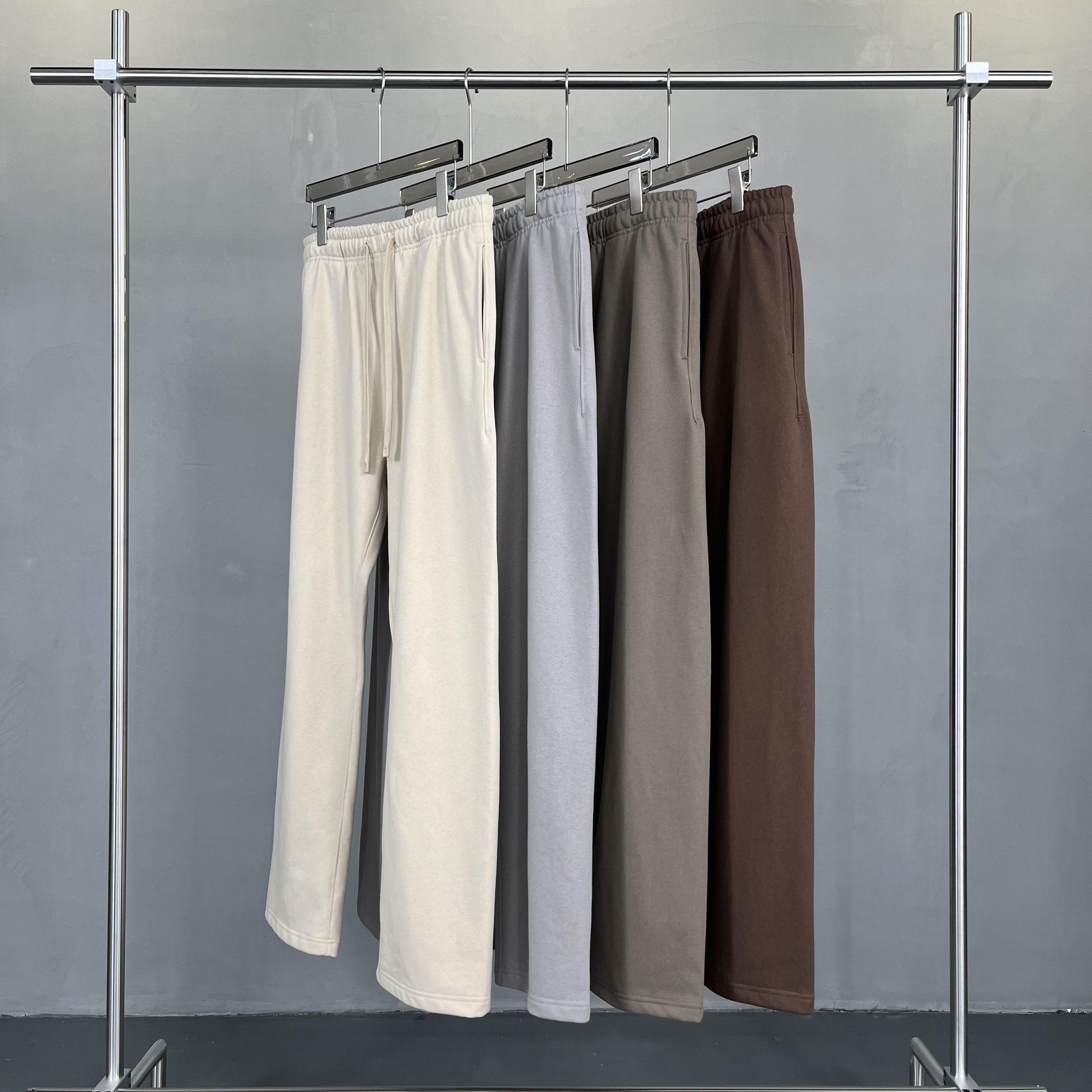High Quality Terry Loose Straight Leg Sweatpants Sport Casual Trousers Custom Drawstring Plus Size Men's Jogger Pants