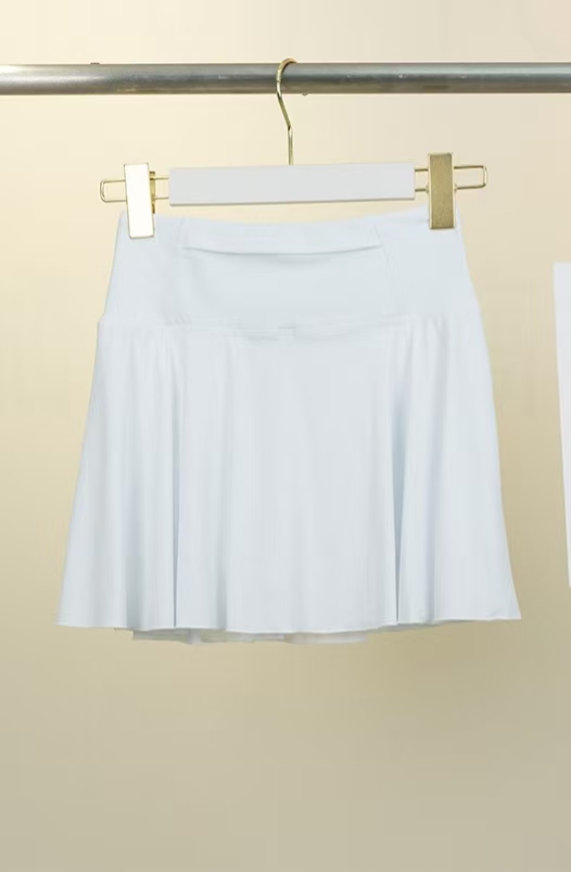 Y77 Women's Sporty Short Skirt Quick-drying Breathable Tennis Pants Skirt Yoga Fitness Half-length Pleated Front Spandex/Cotton