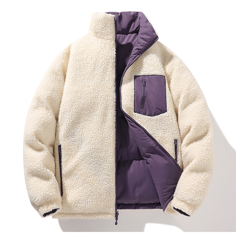 Reversible High Quality Outdoor Sports Jackets Zipper Up Men's Long Sleeve Warm Outdoor Hiking Casual Wear Sherpa Fleece Jackets