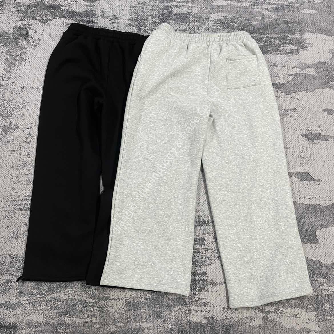 PT871 Men's Casual Straight Leg Sweatpants 400gsm Cotton Fleece Open Jogger Embroidered Pants Breathable Eco-Friendly Drawstring
