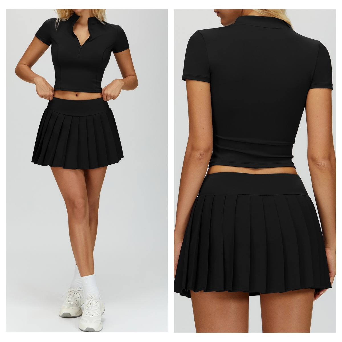 2026 Breathable Pickleball Wear Quick Dry 2 Layers Active Bottoms Fitness Skirts Seamless High Waist Tennis Skirt for Women