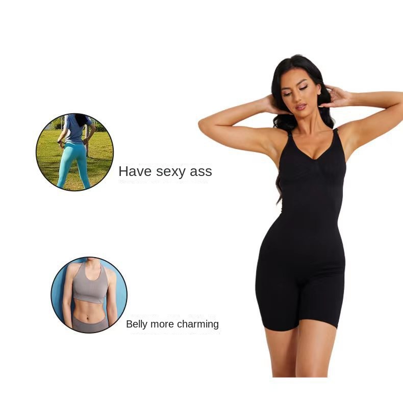Hot Selling Ladies Shaperwear Bodysuit Women's Seamless Summer Jumpsuit With Short Sleeves for Tummy Control for Bodybuilding