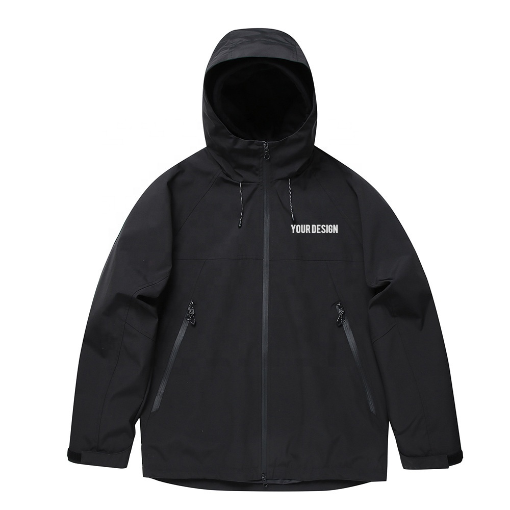 Soft Shell Men's Windbreaker Jacket Waterproof Lightweight Hooded Hiking Breathable Polyester Nylon Windbreaker Tracksuit
