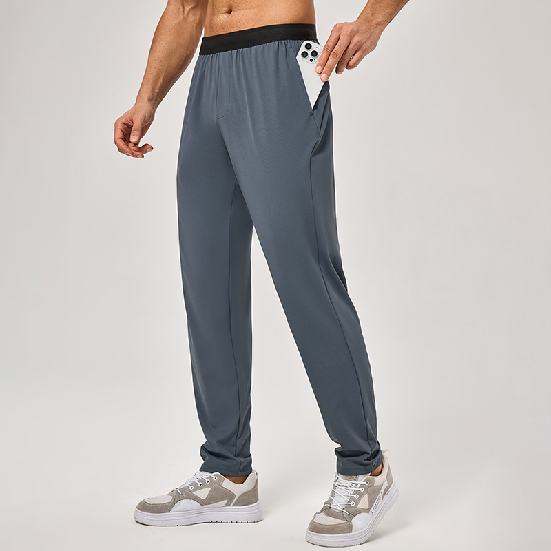 PASUXI Regular Fit Straight Leg Drapey Jogger Pants High Elastic Breathable Quick Dry Summer Solid Workout Running Casual