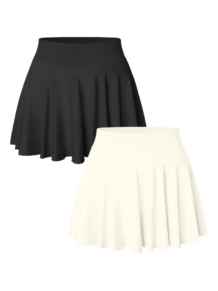 Summer High Elasticity Breathable Anti-Glare Tennis Sportswear Elegant Casual Logo Custom High Waist Sports Skirt