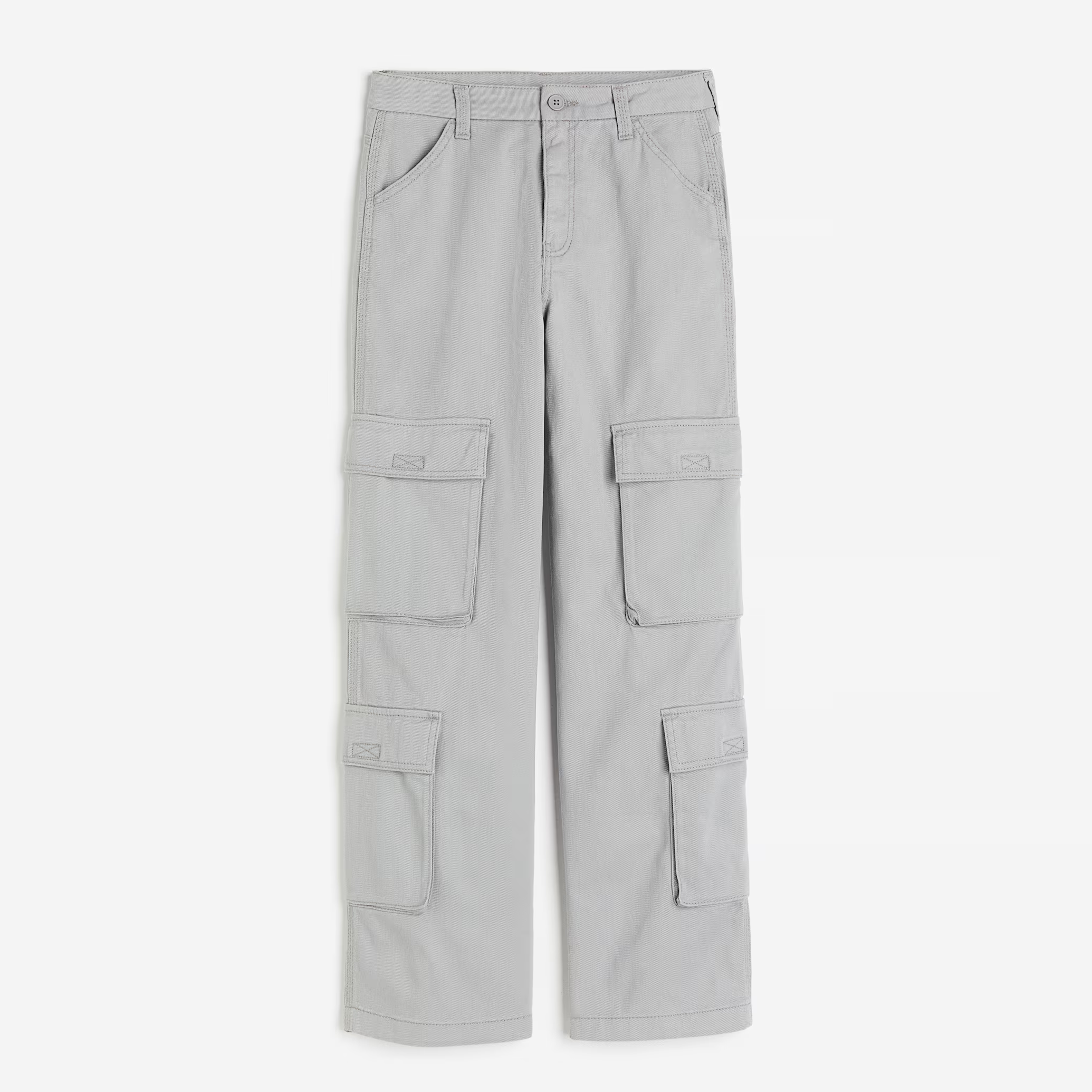 Custom Women 100% Cotton Regular Fit Twill Cargo Trousers Stylish Fashion High Waist Windproof Flap Pockets Straight Leg Pants