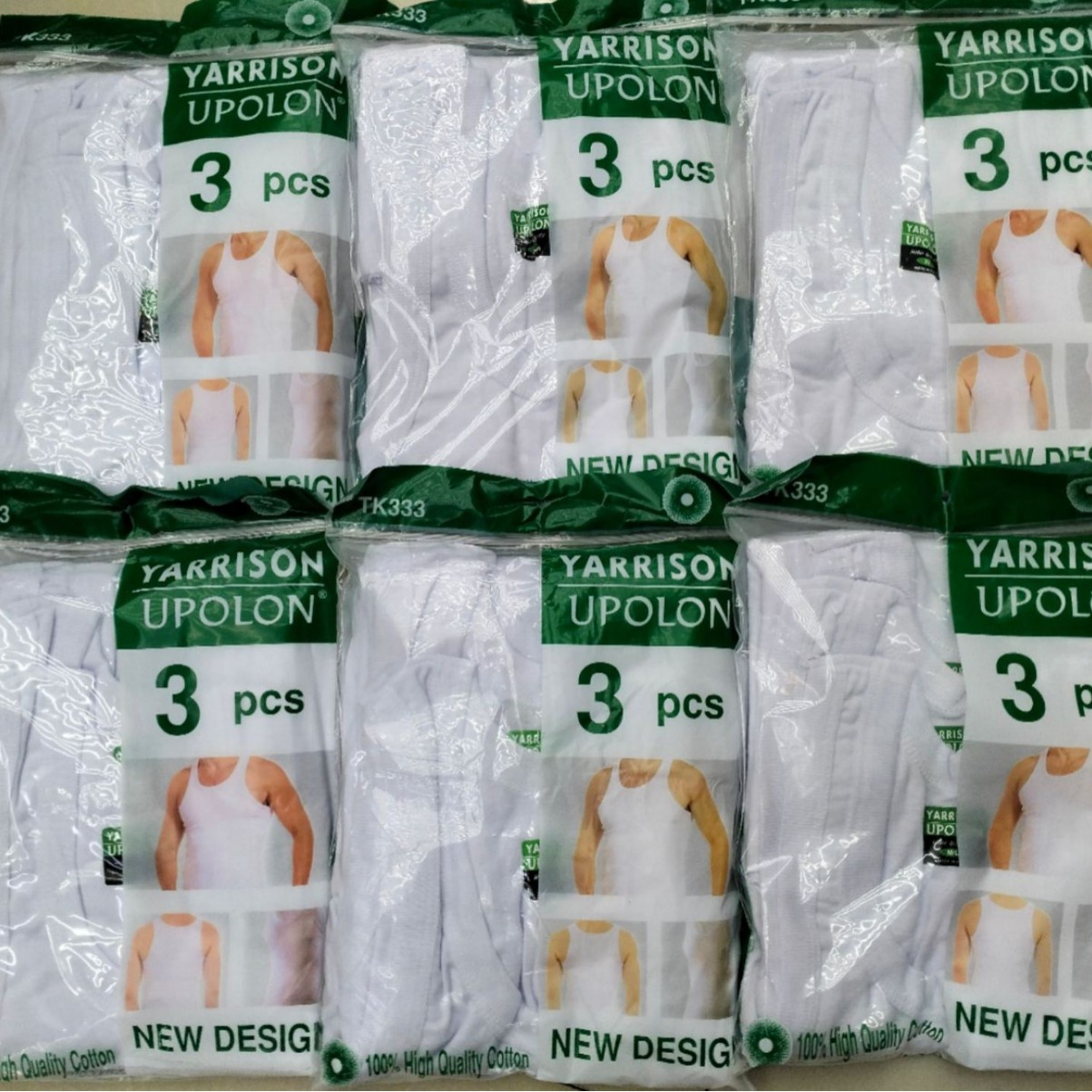Men's Casual Sport Tank Top O-Neck Cotton Knitted 160g Quick Dry Athletic for Casual &amp; Sports Use 3 Pieces Into One Bag