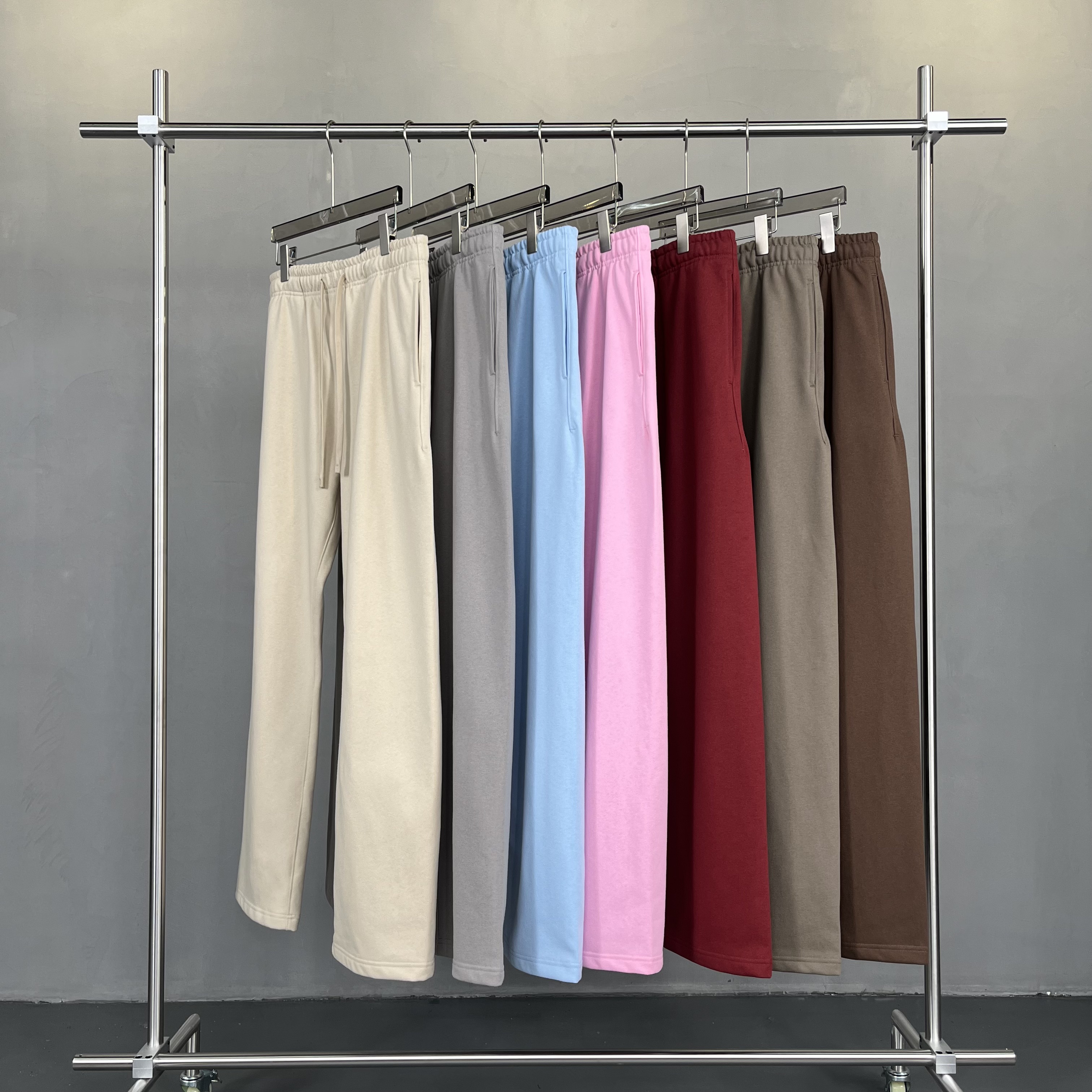 High Quality Terry Loose Straight Leg Sweatpants Sport Casual Trousers Custom Drawstring Plus Size Men's Jogger Pants