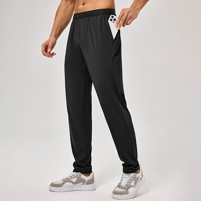 PASUXI Regular Fit Straight Leg Drapey Jogger Pants High Elastic Breathable Quick Dry Summer Solid Workout Running Casual