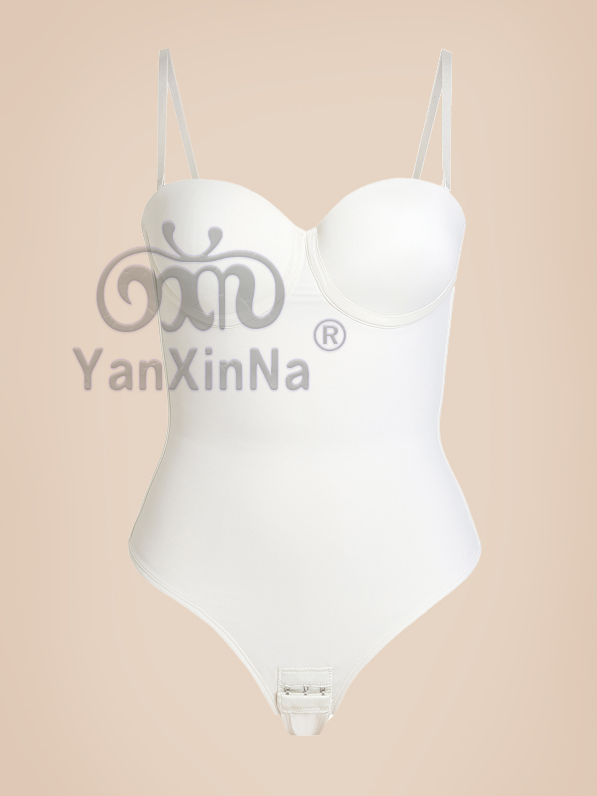 In Stock Bodysuit Back Lace-up Women STRAPLESS Shaper Waist Trainer Recovery One-Piece Underwire Cups Thong Shapewear Slimming