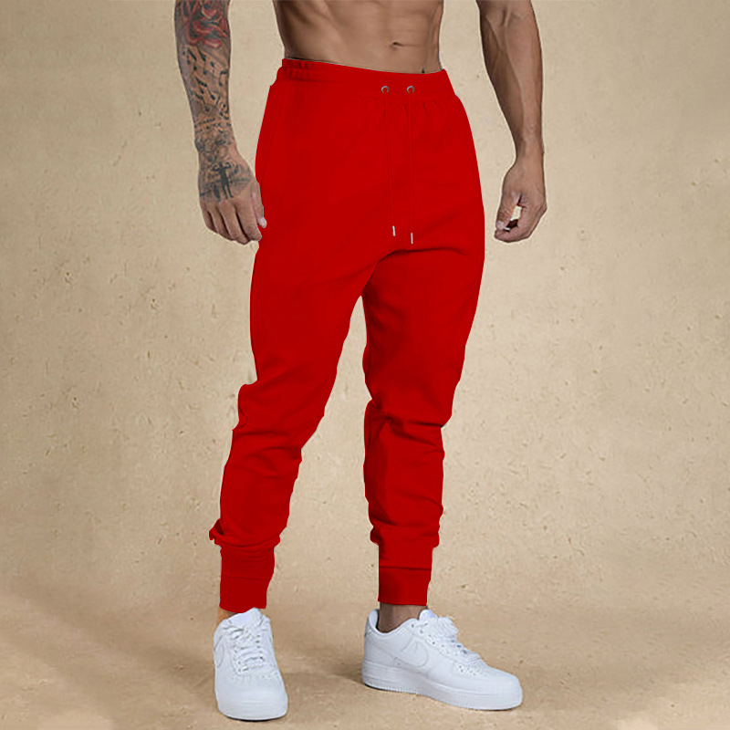 Custom Smart Casual Skinny Mens Jogger Trousers with Pockets Plain Dyed Flat Front Quick Dry Breathable Polyester Workout