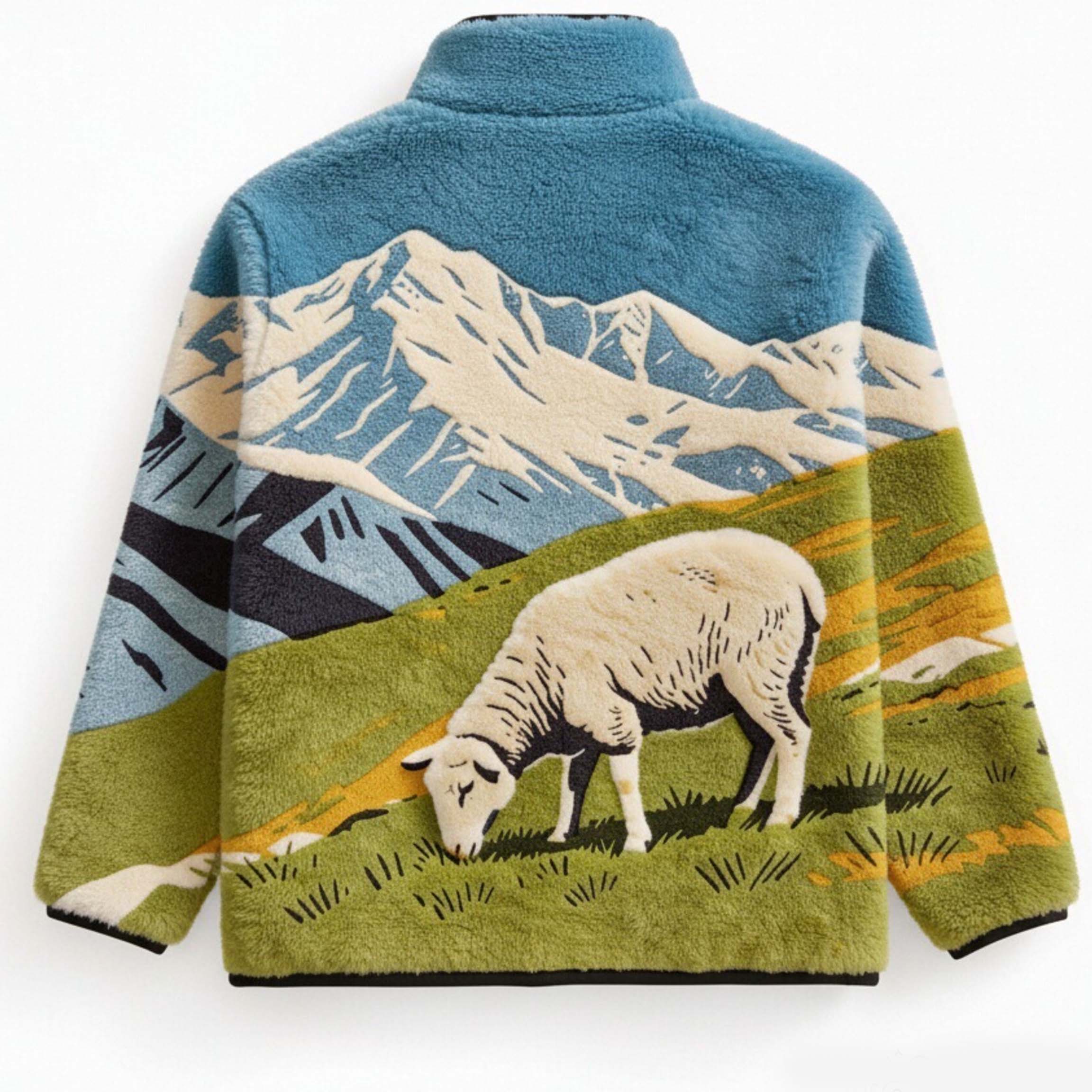 Winter Fashion Custom Camouflage Bonded Polar Fleece Stand Collar Heavyweight Warm Streetwear Jacquard Sherpa Jacket for Men