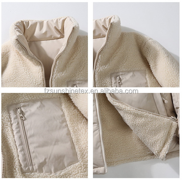Reversible High Quality Outdoor Sports Jackets Zipper up Men's Long Sleeve Warm Outdoor Hiking Casual Wear Sherpa Fleece Jackets