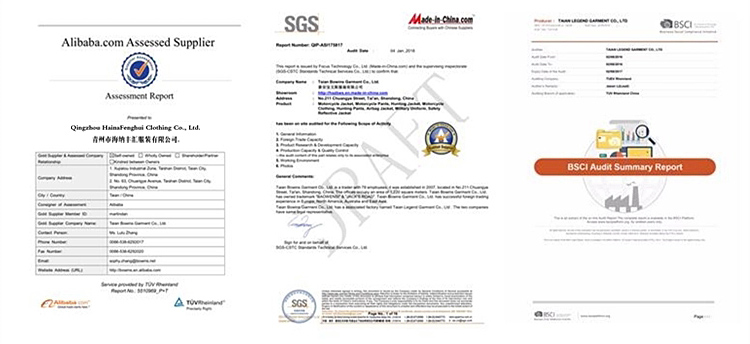 Factory Audit Certification Document