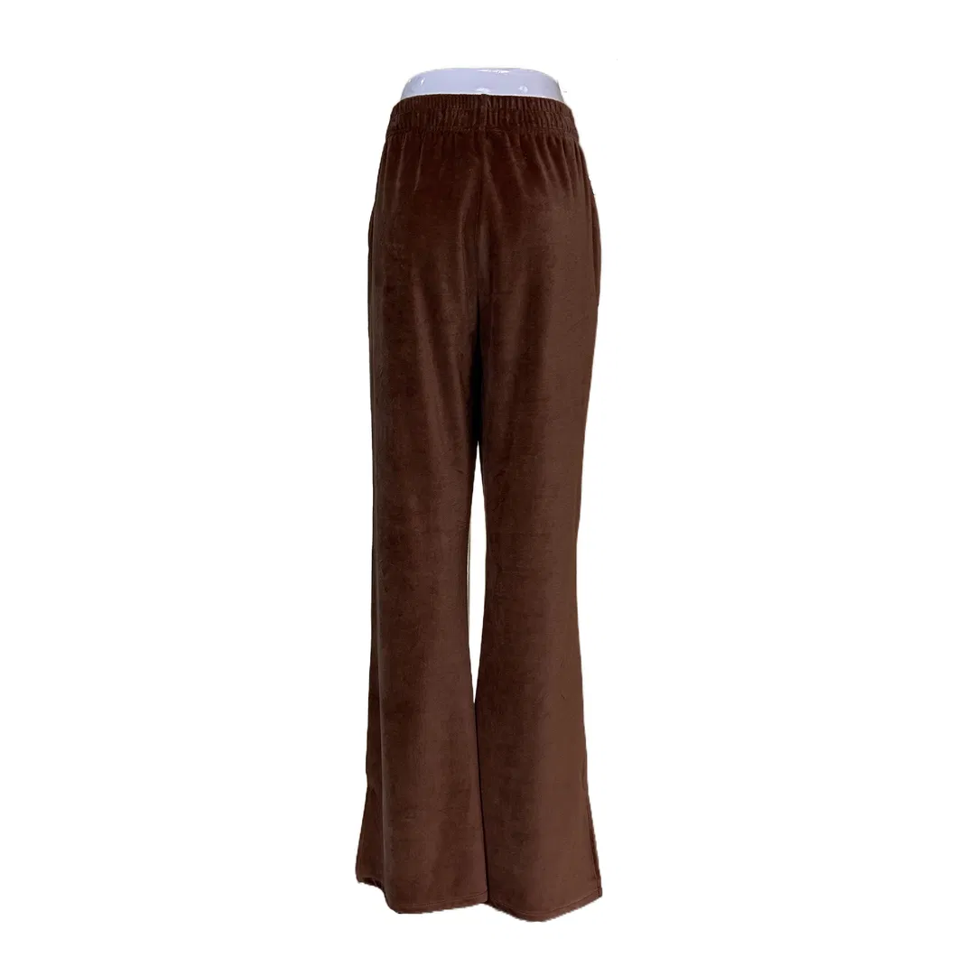 Custom Ladies Fitness Flared Casual Jogger Sports Velour Sweatpants