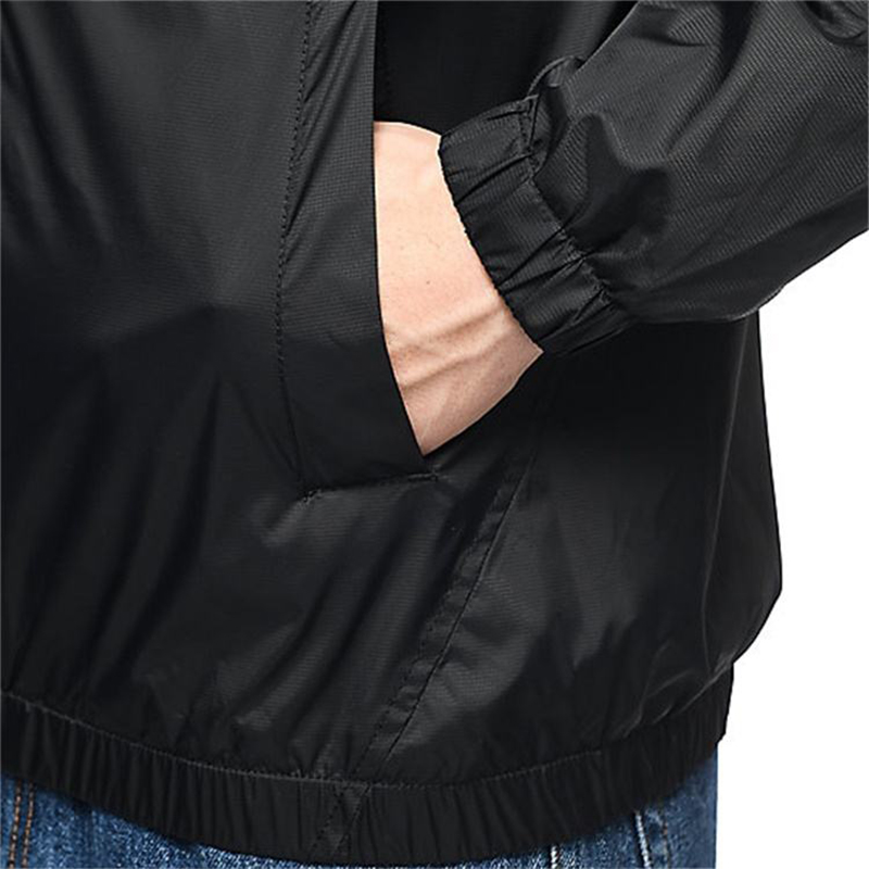 OEM Custom Waterproof And Windproof Outdoor Jackets Running Black Hooded Windbreaker Jacket For Men