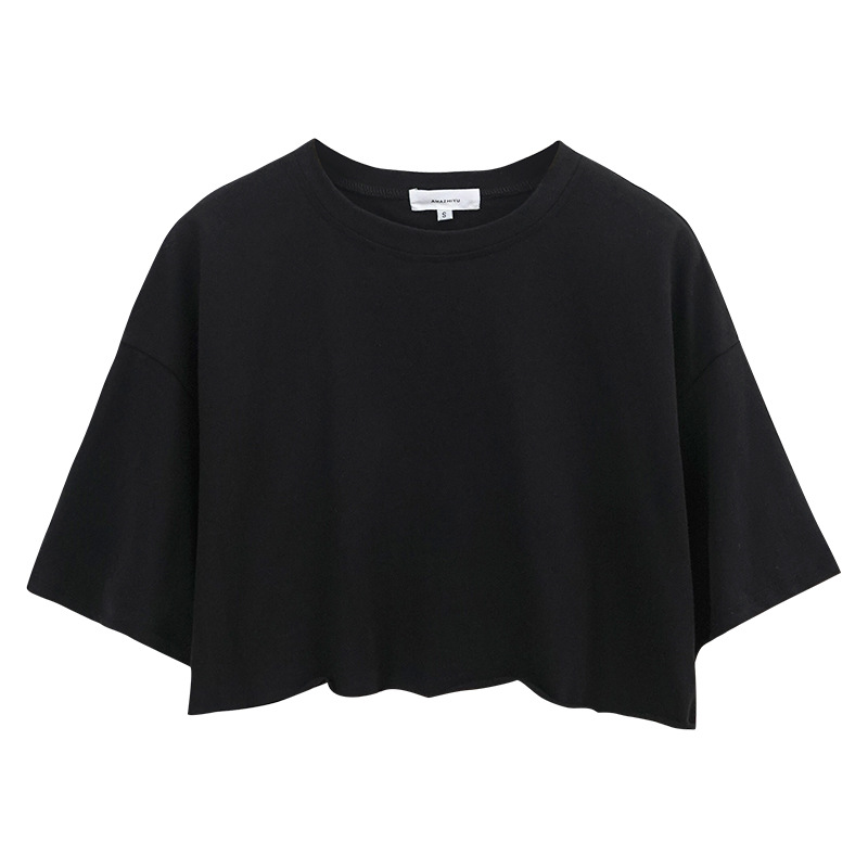 Casual Style Women Crop tops 100% Cotton Custom Logo Screen Print 5 Color Fashion Crop tops 230gsm