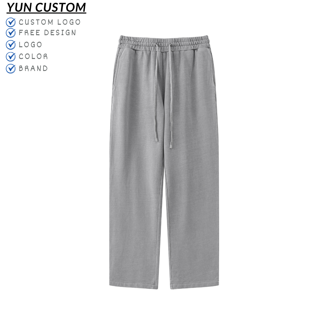 High Quality Mens Jogger Pants Straight Leg Sweatpants With Zipper Pockets Lightweight Cotton Custom DTG Printing Pants