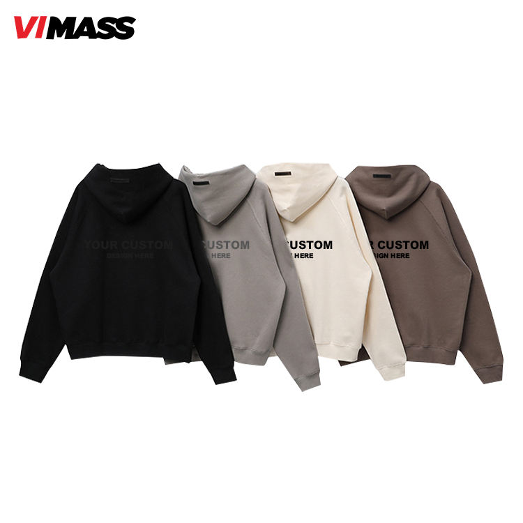 Premium Factory Heavyweight Cotton Blend Oversized Fit Custom Logo Print Streetwear Pullover Hoodie