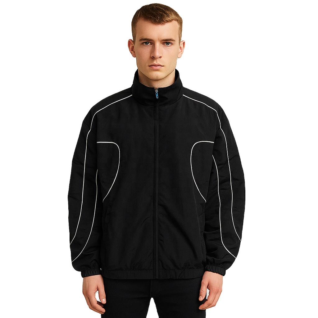 Manufacturer Custom Designer Waterpoof Stand Collar 3M Reflective Strip Zip Up Windbreaker Jacket For Men