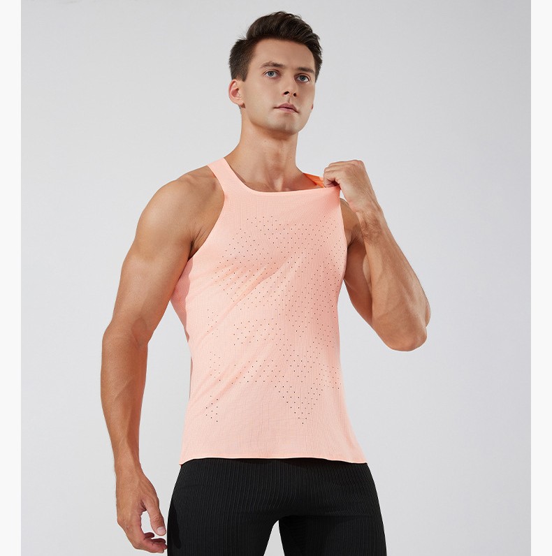 Men Running Singlet Breathable Quick Dry Singlet Wholesale Stylish square Collar Light Weight Seamless Sports Active tank Top