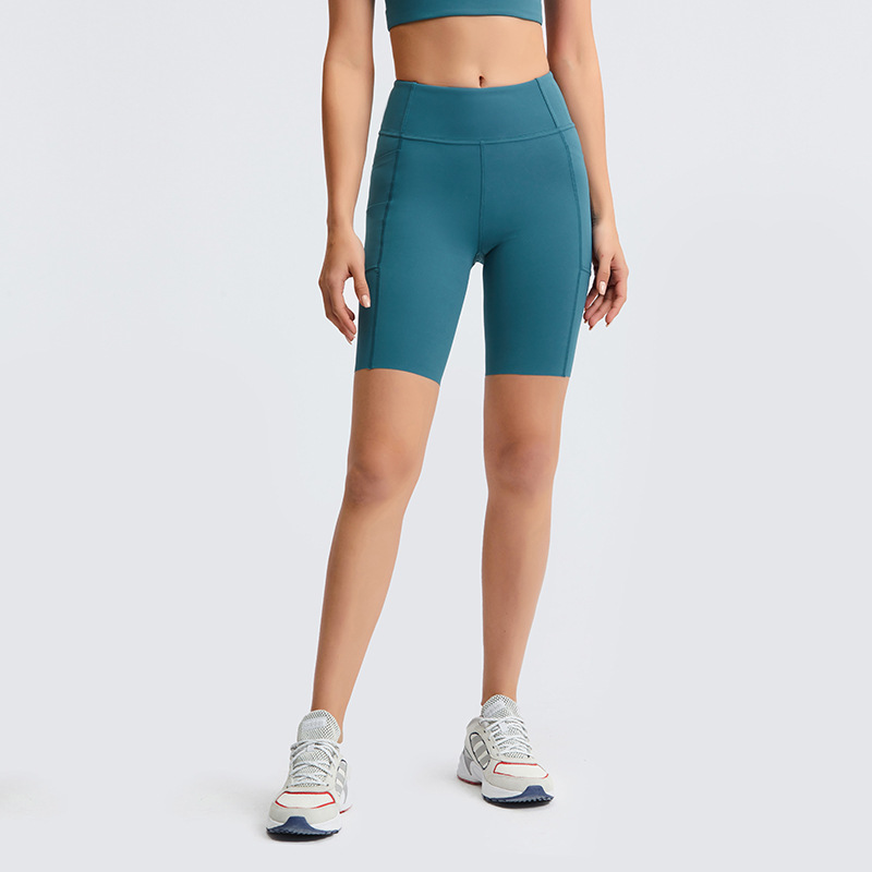 2021 Women Tummy Control Yoga Sports Fitness Biker Shorts With Pockets