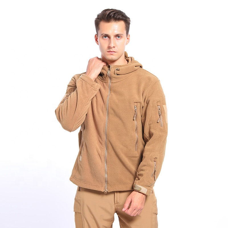 Men's Hooded Zip up Heavy Winter Fleece Jacket Warm Jacket Windproof Outdoor Sports Microfleece Polar Coral Fleece Jacket