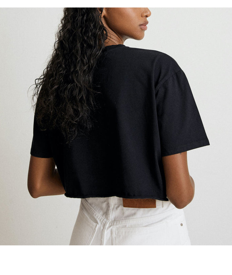 Casual Style Women Crop tops 100% Cotton Custom Logo Screen Print 5 Color Fashion Crop tops 230gsm