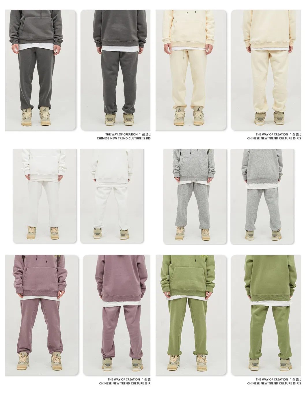 345GSM Mens Trousers Unisex Fleece Cotton Blank Comfortable Joggers Pants Wholesale Clothing Custom Design Apparel Mens Stacked Sweatpants