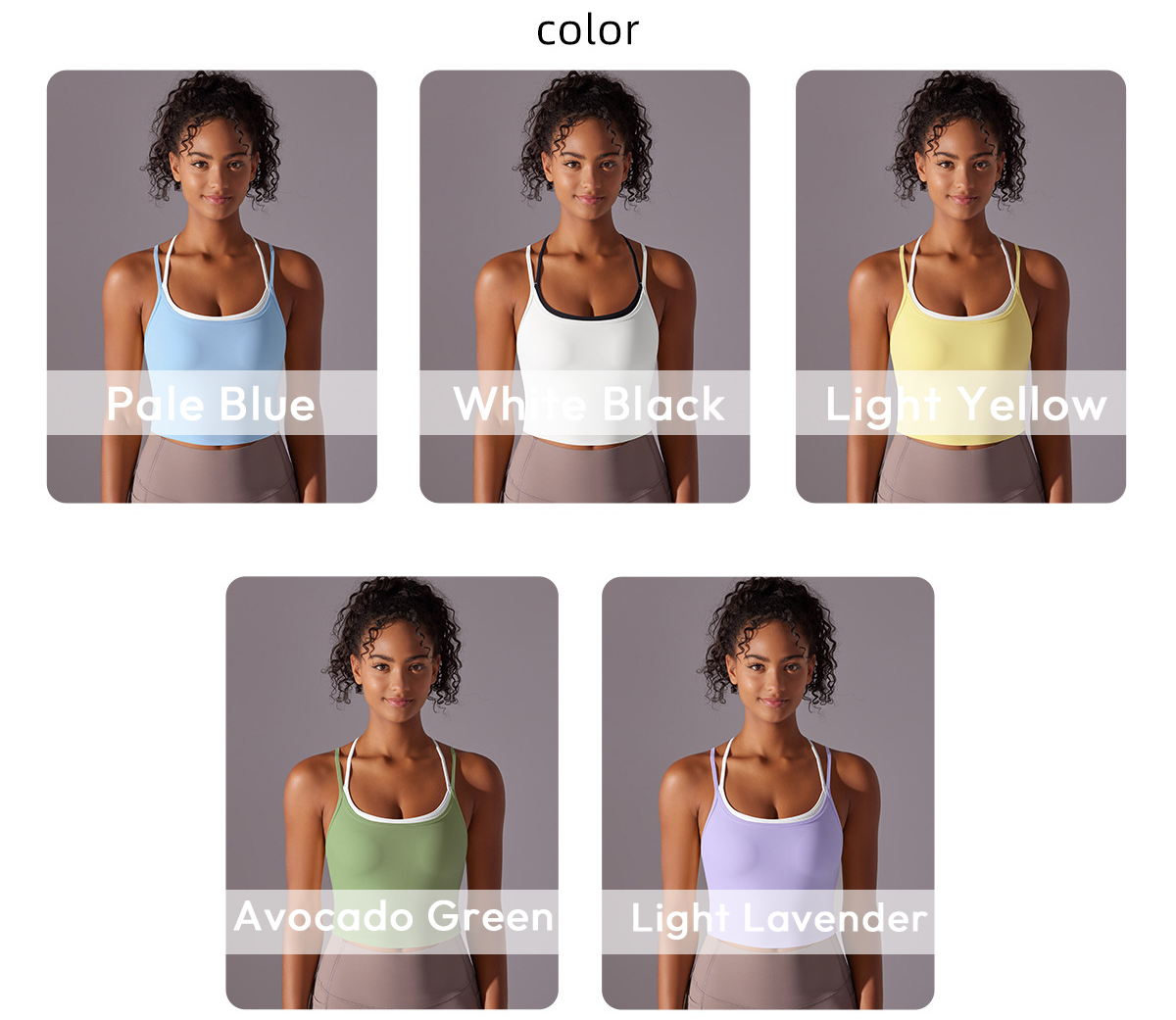 Wholesale 2026 Custom Logo Strappy Yoga Bra Top Women Cross Back Padded Slim Fit Workout Gym Crop Top Activewear