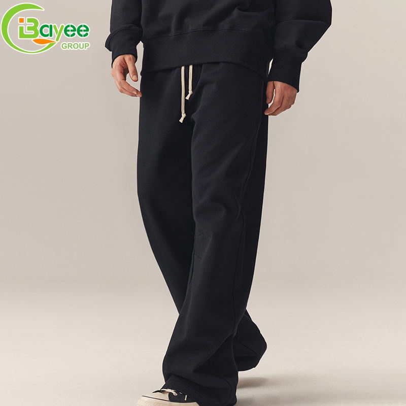 Wholesale 400gsm Heavyweight 100% Cotton Jogging Homme Coton Casual French Terry Wide Leg Sweatpants Straight Baggy Sweatpants