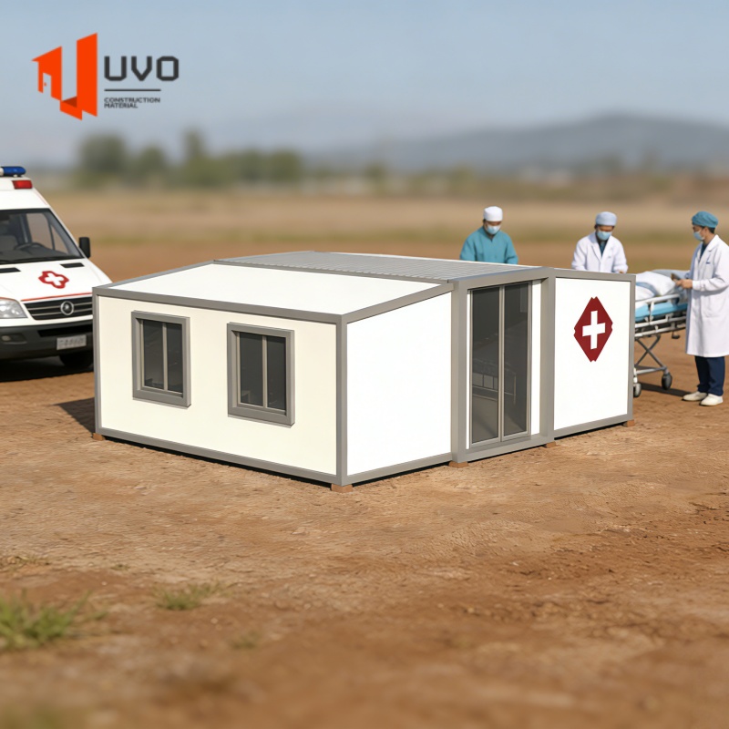 20ft Expandable Steel Container Hospital Prefabricated Modular Medical Clinic Portable Emergency Isolation Hurricane Proof