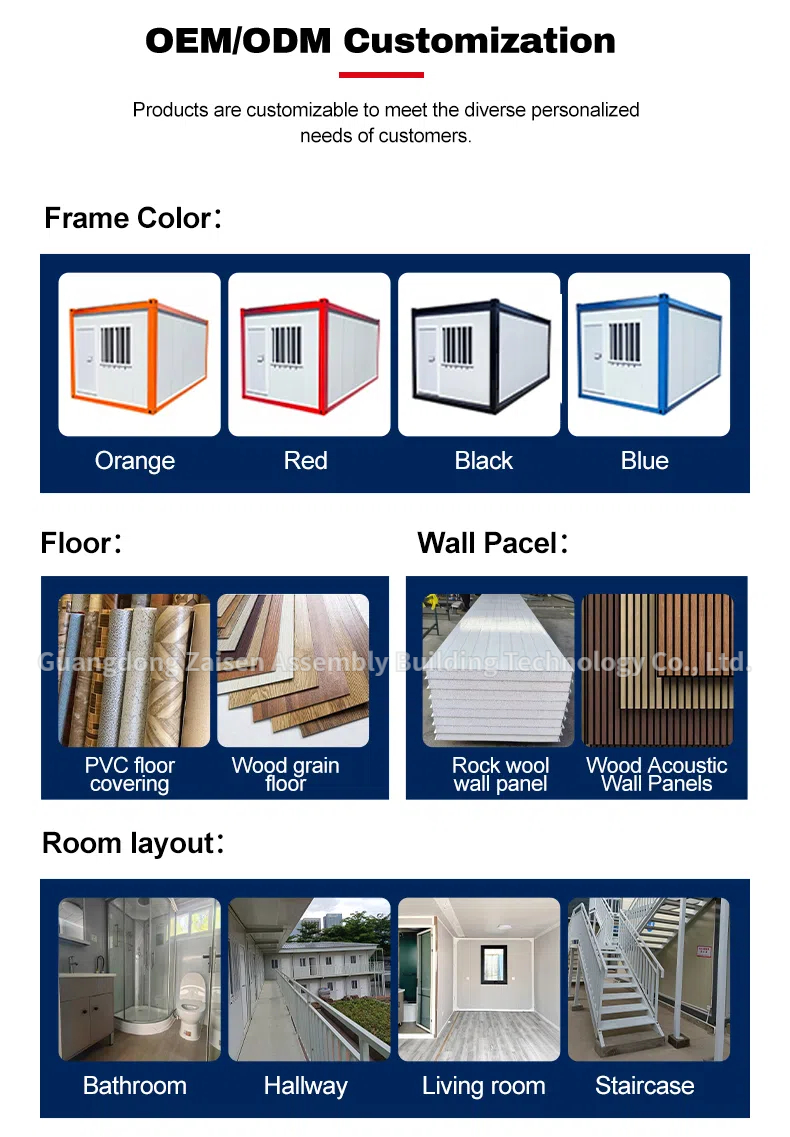China Lightweight Steel Modular Container House Quick Assemble Detachable Expandable for Camping Sites Outdoor Bedrooms Mall
