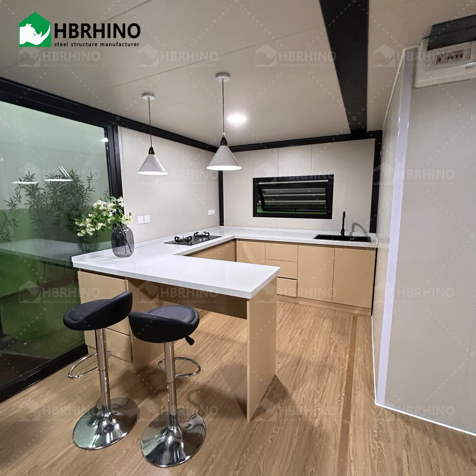 Fabricated Luxury 20FT Steel Prefab House Expandable Telescopic Cabin Roll - out Container Luxury Living Prefab 20FT Accommodation