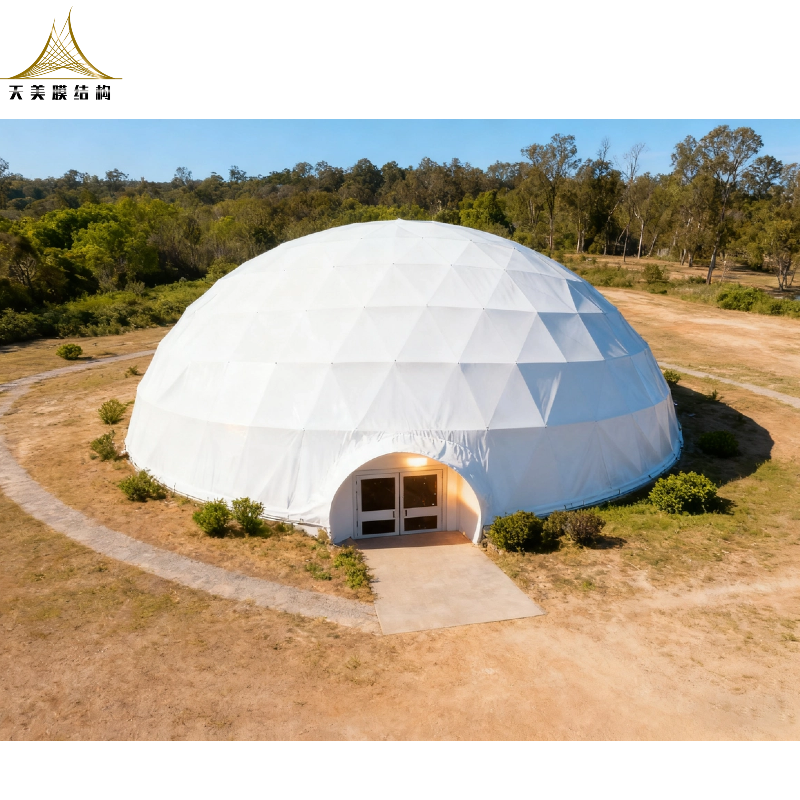 Factory Luxury Windproof White PVC Cover 20M 30M 50M Big Geodesic Dome Tent For Events