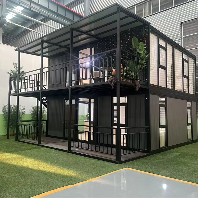 40ft Double Floors Expandable Container 2 Story Foldable Tiny House Prefab Modular Portable Easy Assemble Steel Villa Home