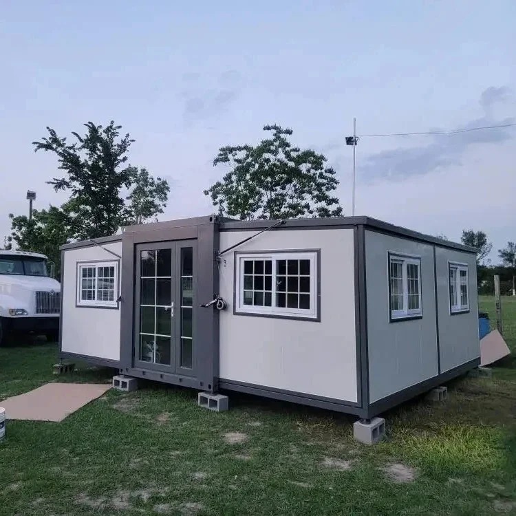 Luxury Expandable Container House with Double Wings Prefab Modular Steel Structure Mobile Home for Camping &amp; Worksite