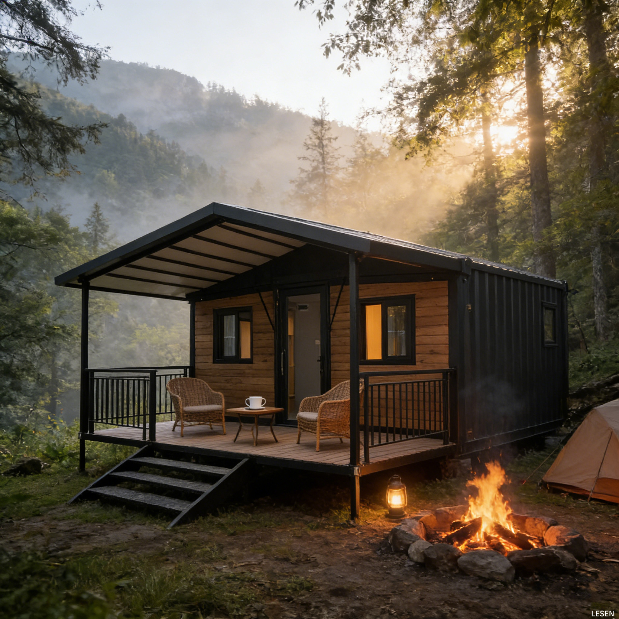 Expandable Foldable Container Homestay Prefab Integrated House for Export Modular Mobile Cabin for Camping &amp; Resort