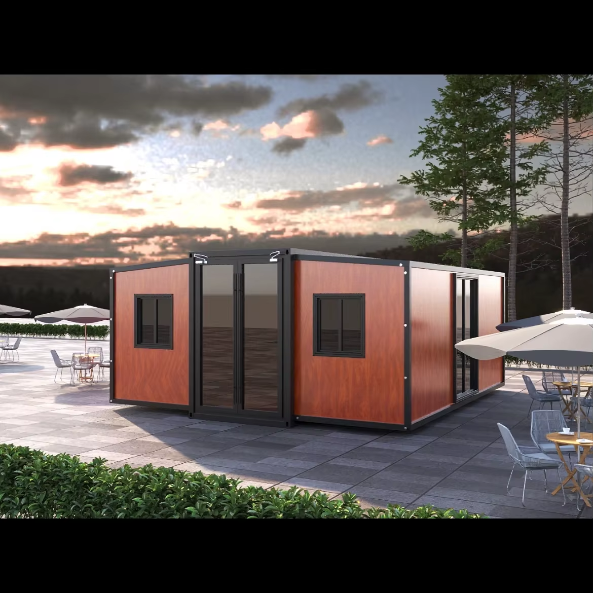 Conveniently Quick-to-Assemble Breathable Double-Wing Folding Villa House Integrated Expandable Sandwich Panel Container Sample
